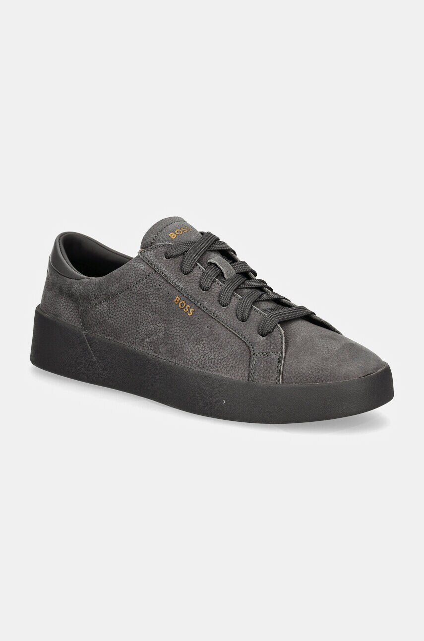 BOSS adidași din nubuc Belwar culoarea gri, 50529509