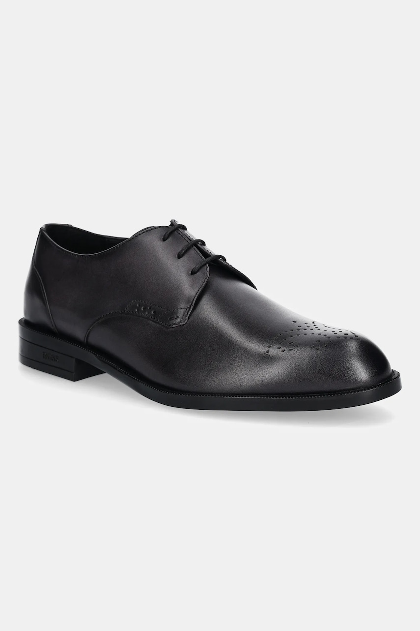 BOSS pantofi de piele Tayil barbati, culoarea gri, 50529099