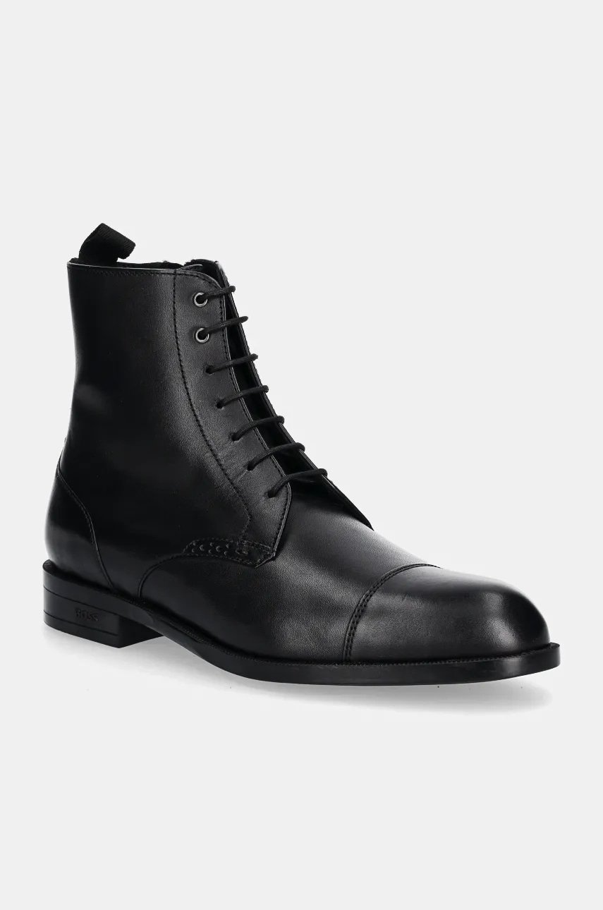 BOSS ghete de piele Tayil barbati, culoarea negru, 50529143 BOSS ghete de piele Tayil barbati, culoarea negru, 50529143