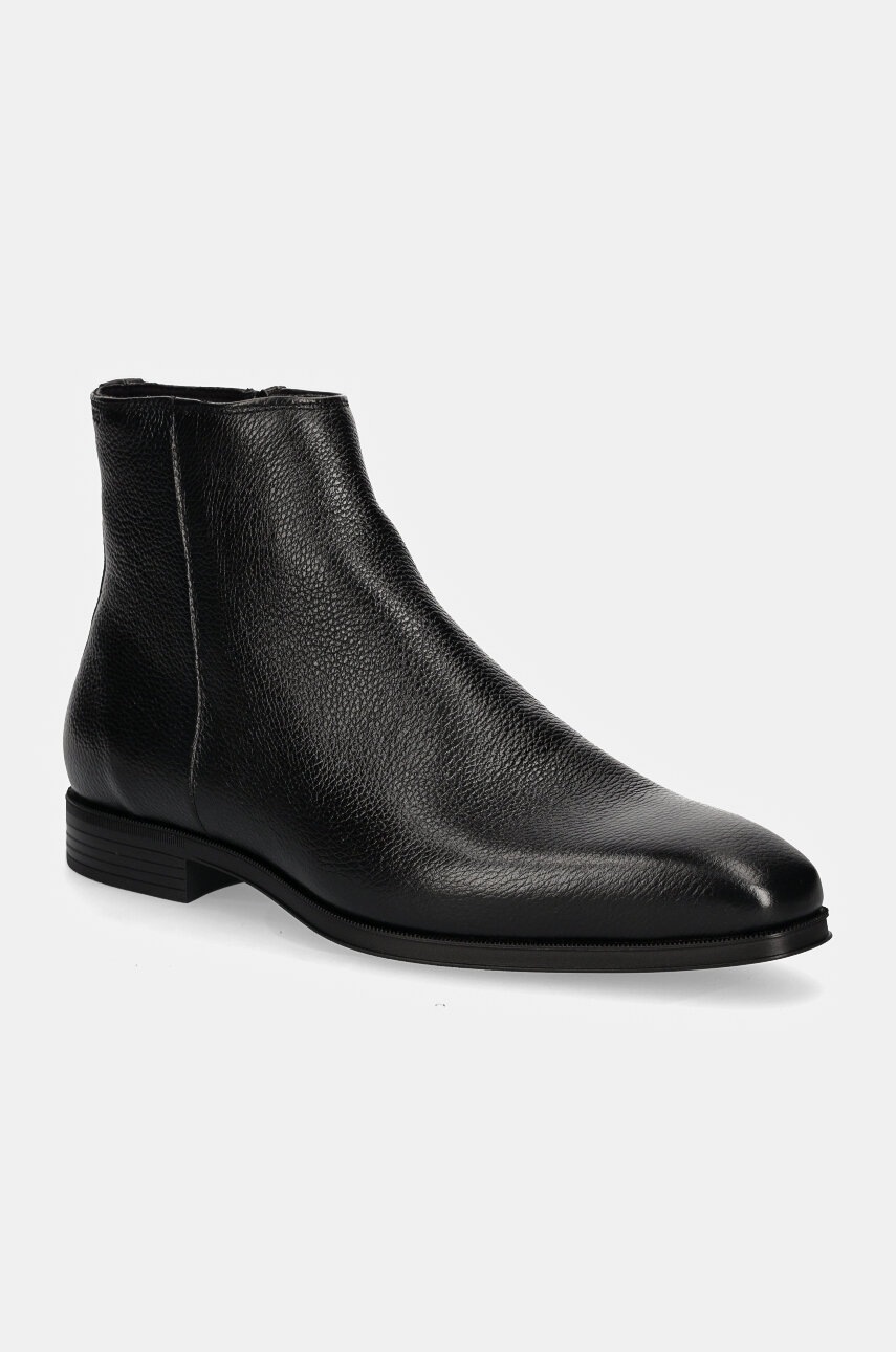 BOSS ghete de piele Theon barbati, culoarea negru, 50529259