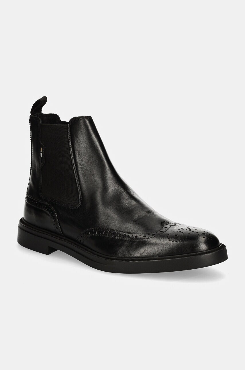 BOSS ghete chelsea de piele Calev barbati, culoarea negru, 50529227