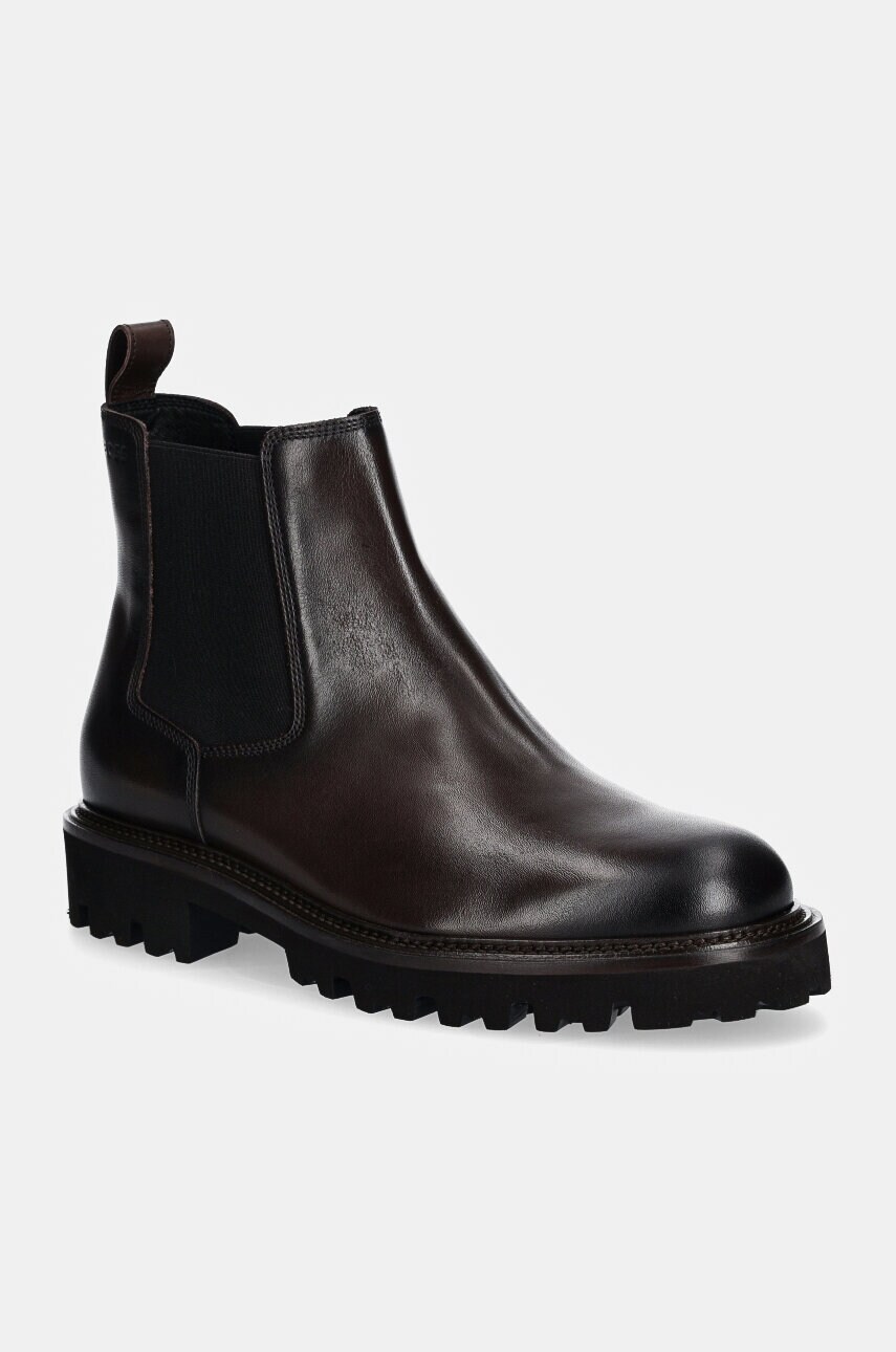 BOSS ghete chelsea de piele Julyo barbati, culoarea maro, 50529269