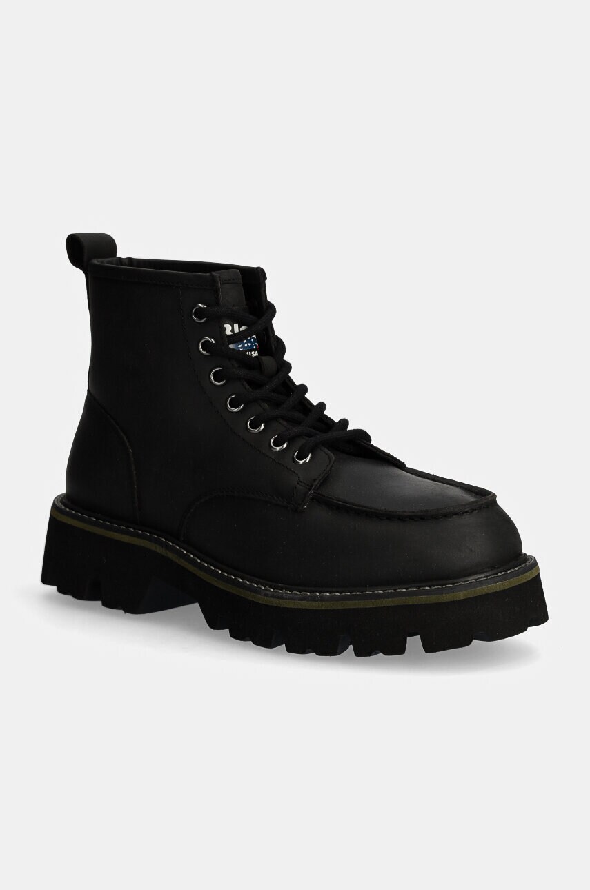 Blauer ghete de piele RUSK barbati, culoarea negru, F4RUSK03.LEP
