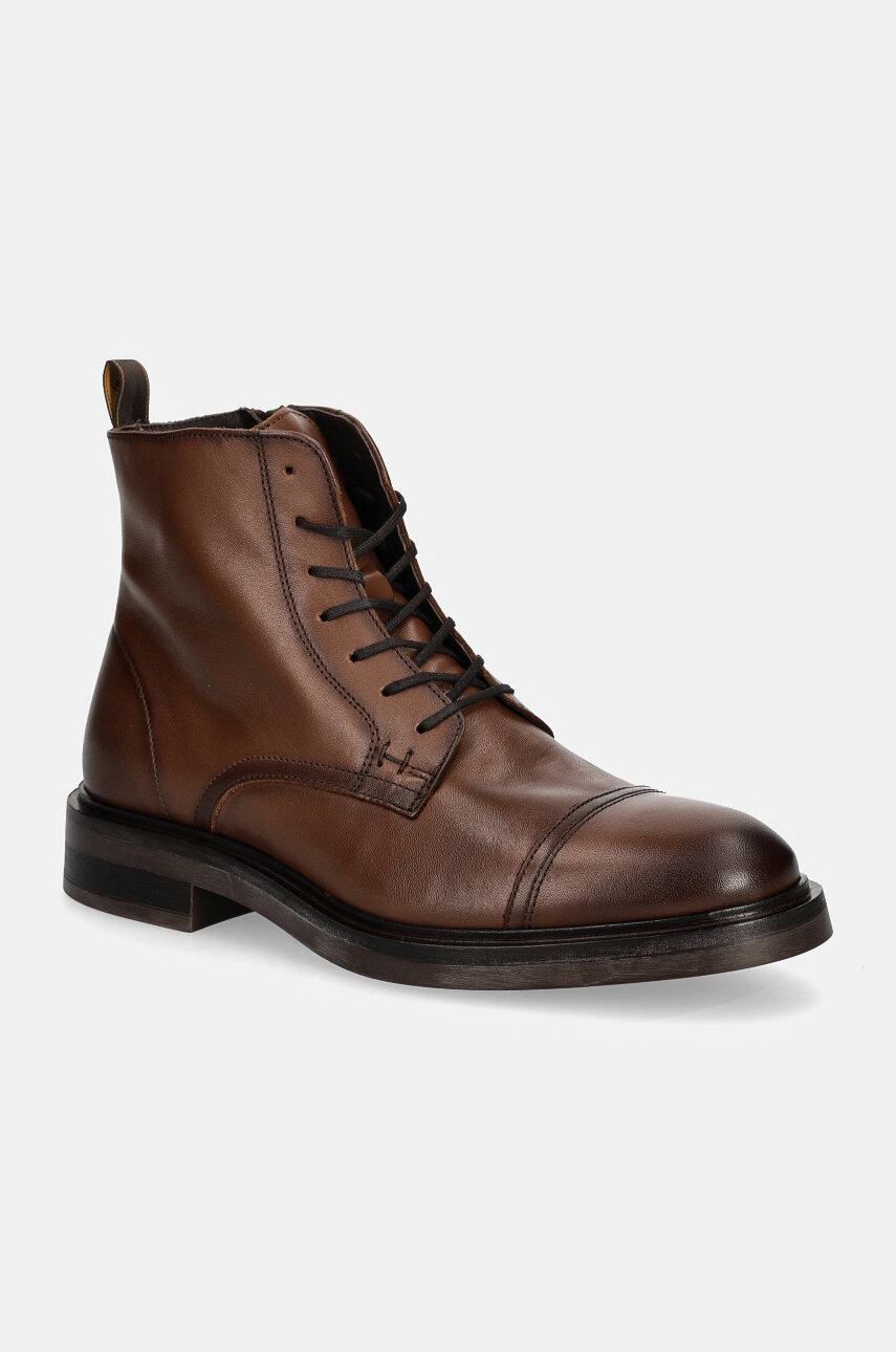 Hackett London ghete de piele EGMONT RANGE barbati, culoarea maro, HMS21411