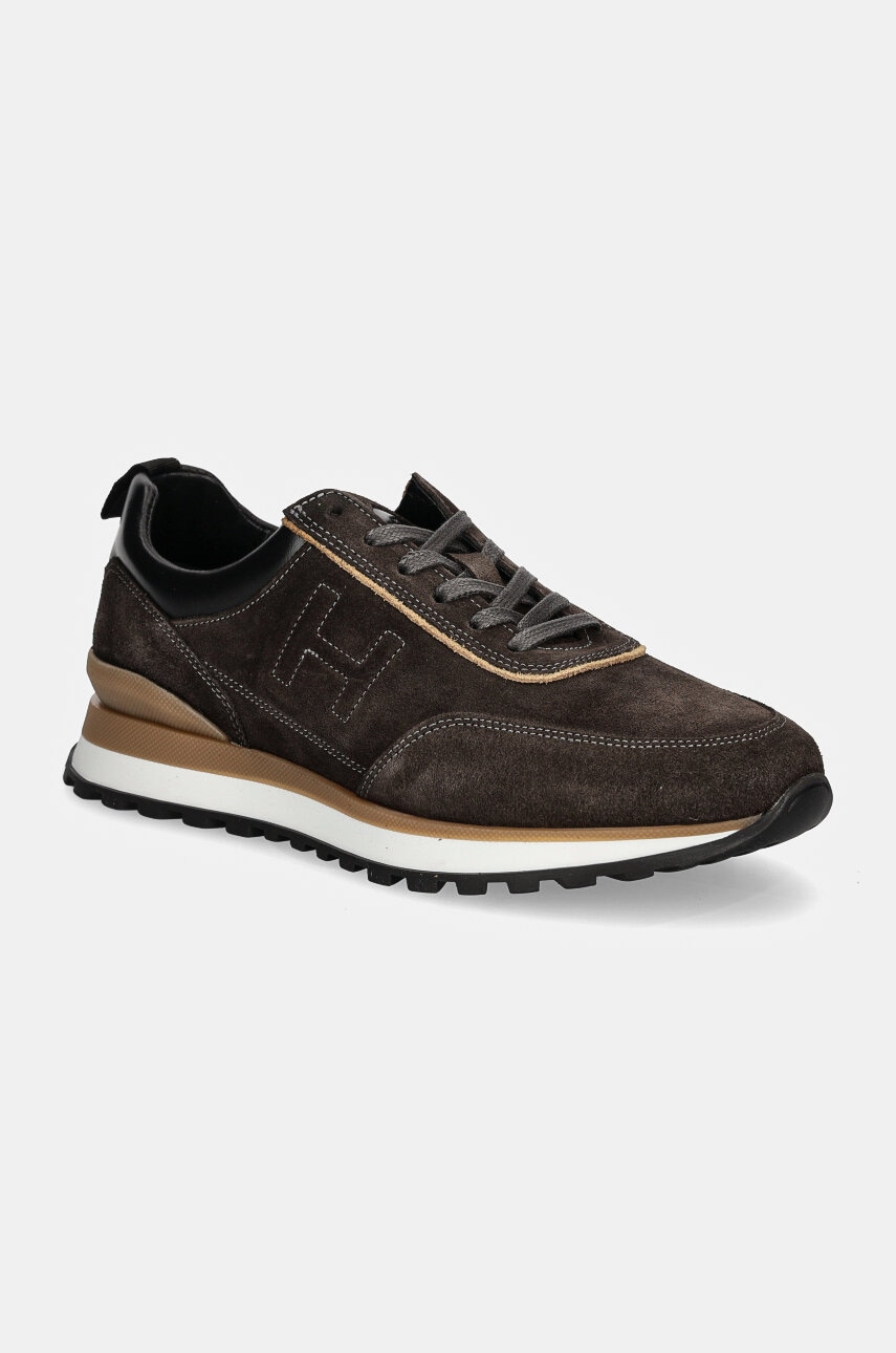 Hackett London sneakers din piele CHAD ACTIVE culoarea maro, HMS21414 Hackett London sneakers din piele CHAD ACTIVE culoarea maro, HMS21414