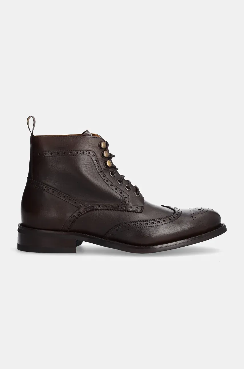 Кожаные ботинки Hackett London JAME BROGUEBOOT мужские цвет коричневый HMS21425 Кожаные ботинки Hackett London JAME BROGUEBOOT мужские цвет коричневый HMS21425
