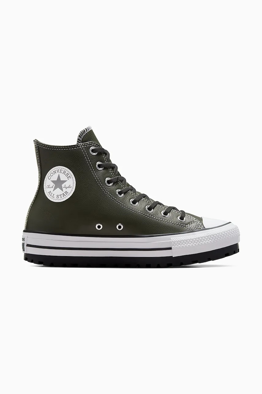 Converse tenisi de piele Chuck Taylor All Star City Trek bărbați, culoarea verde, A09489C Converse tenisi de piele Chuck Taylor All Star City Trek bărbați, culoarea verde, A09489C