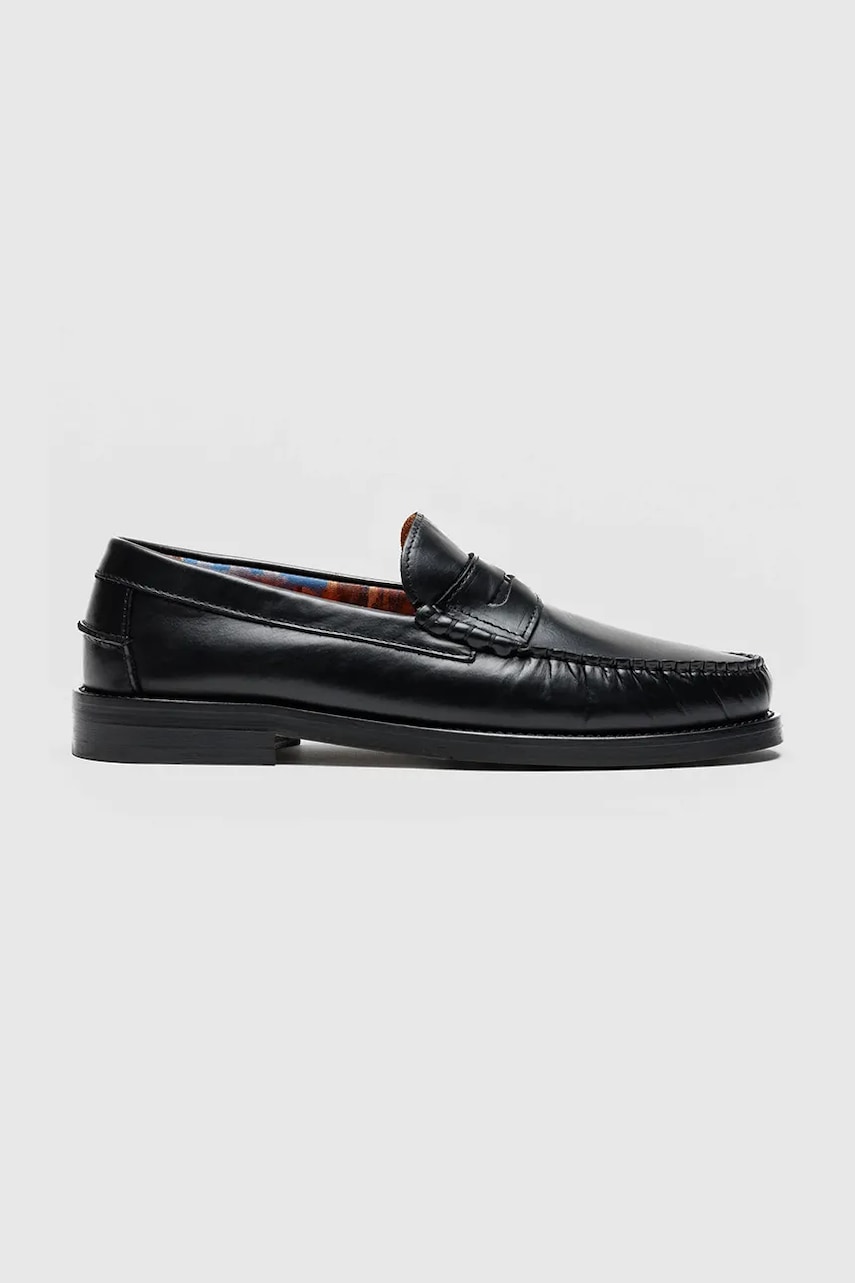 Naked Wolfe mokasyny skórzane Riviera męskie kolor czarny Riviera Black Leather