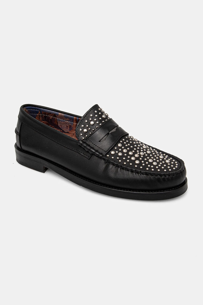 Naked Wolfe mocasini de piele Riviera barbati, culoarea negru, Riviera Black Studs Naked Wolfe mocasini de piele Riviera barbati, culoarea negru, Riviera Black Studs