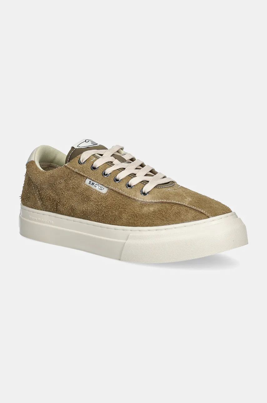 Stepney Workers Club sneakers din piele intoarsă Dellow 02 Cup Geo-Merged culoarea verde, YA22060