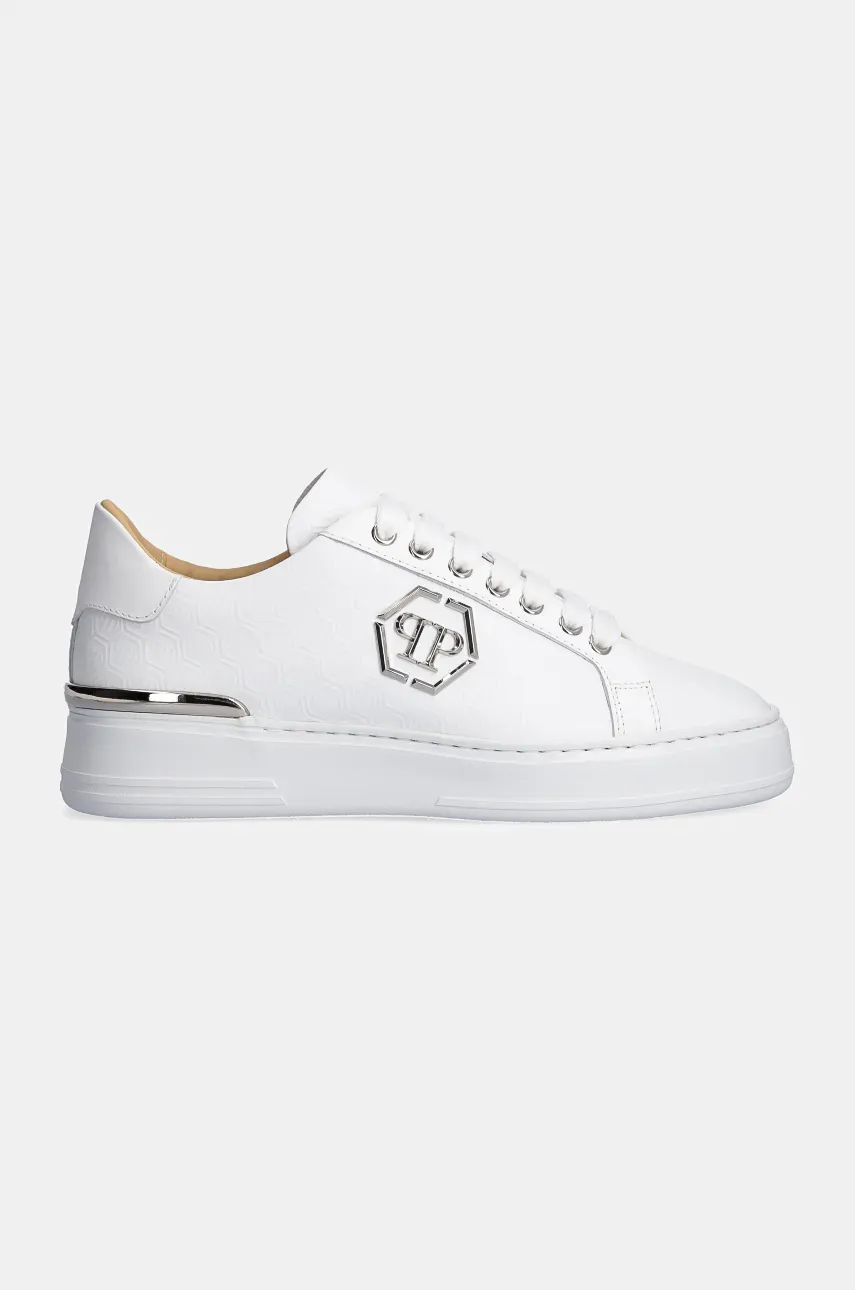 Кожаные кроссовки Philipp Plein Nappa Lo-Top Monogram цвет белый USC0665 PLE010N 01 Кожаные кроссовки Philipp Plein Nappa Lo-Top Monogram цвет белый USC0665 PLE010N 01