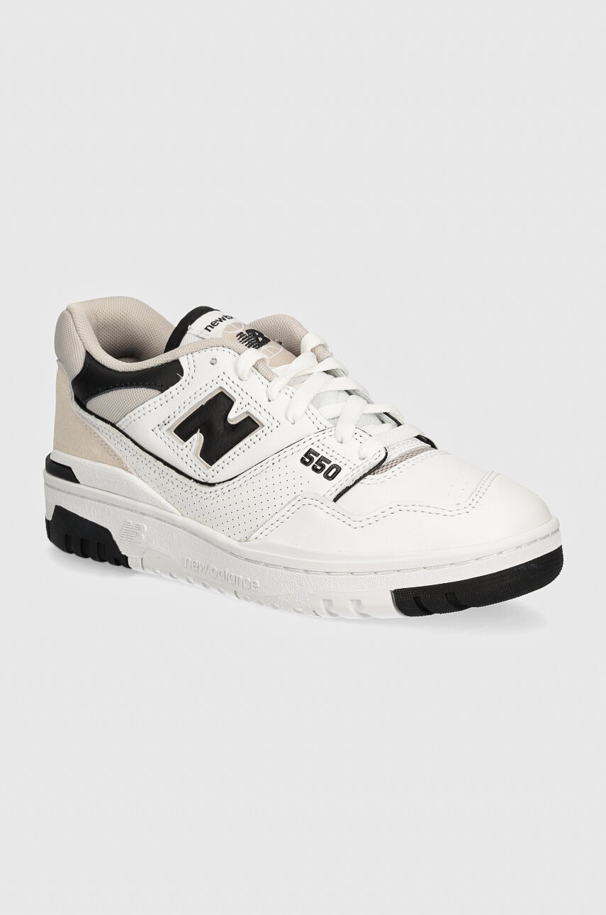 New Balance sneakers din piele 550 culoarea alb, BB550ESI