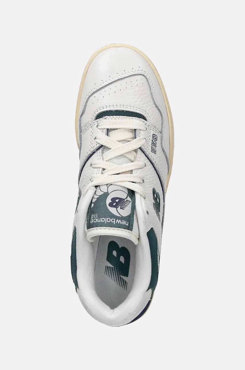 Δερμάτινα αθλητικά παπούτσια New Balance 550 χρώμα: άσπρο, BB550PTB φωτογραφία