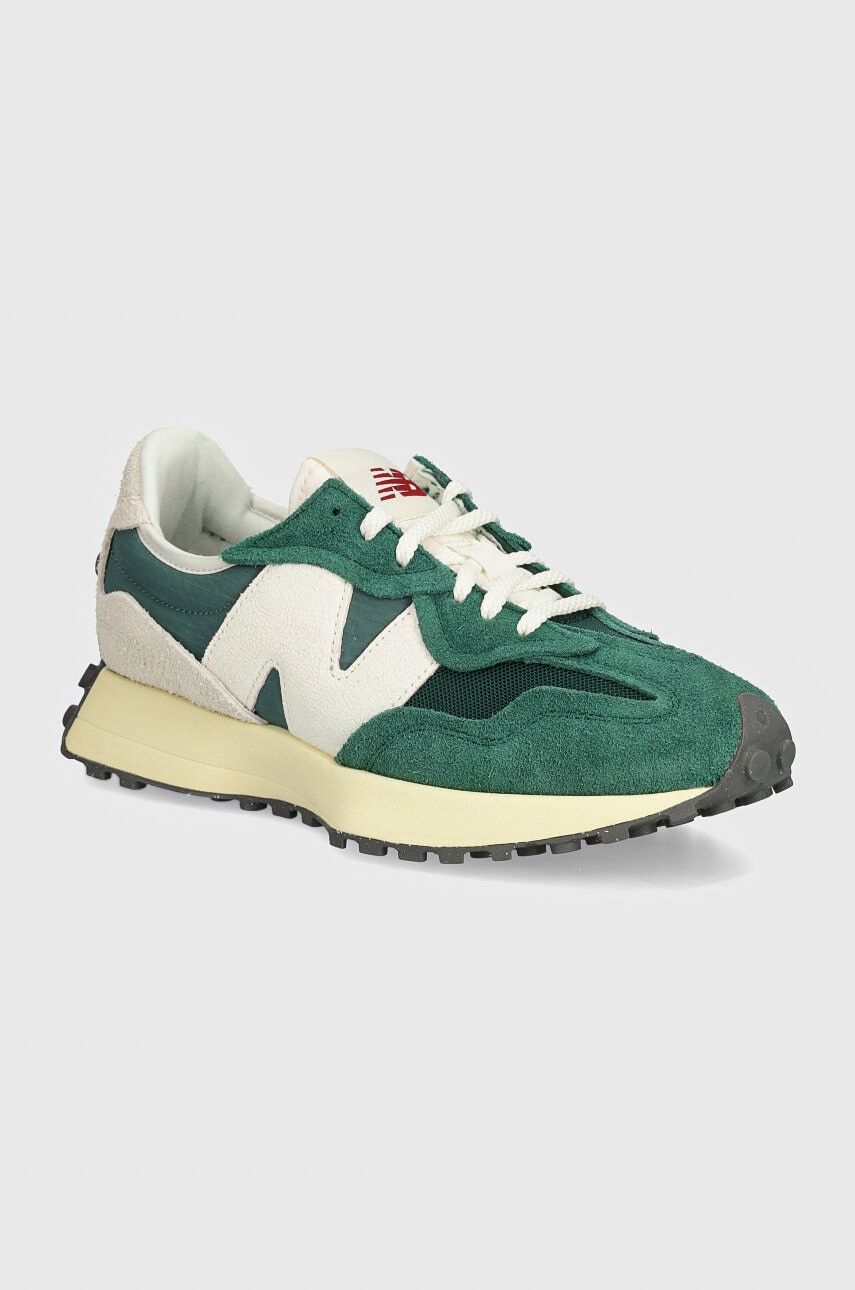New Balance sneakers din piele intoarsă 327 culoarea verde, U327WRG