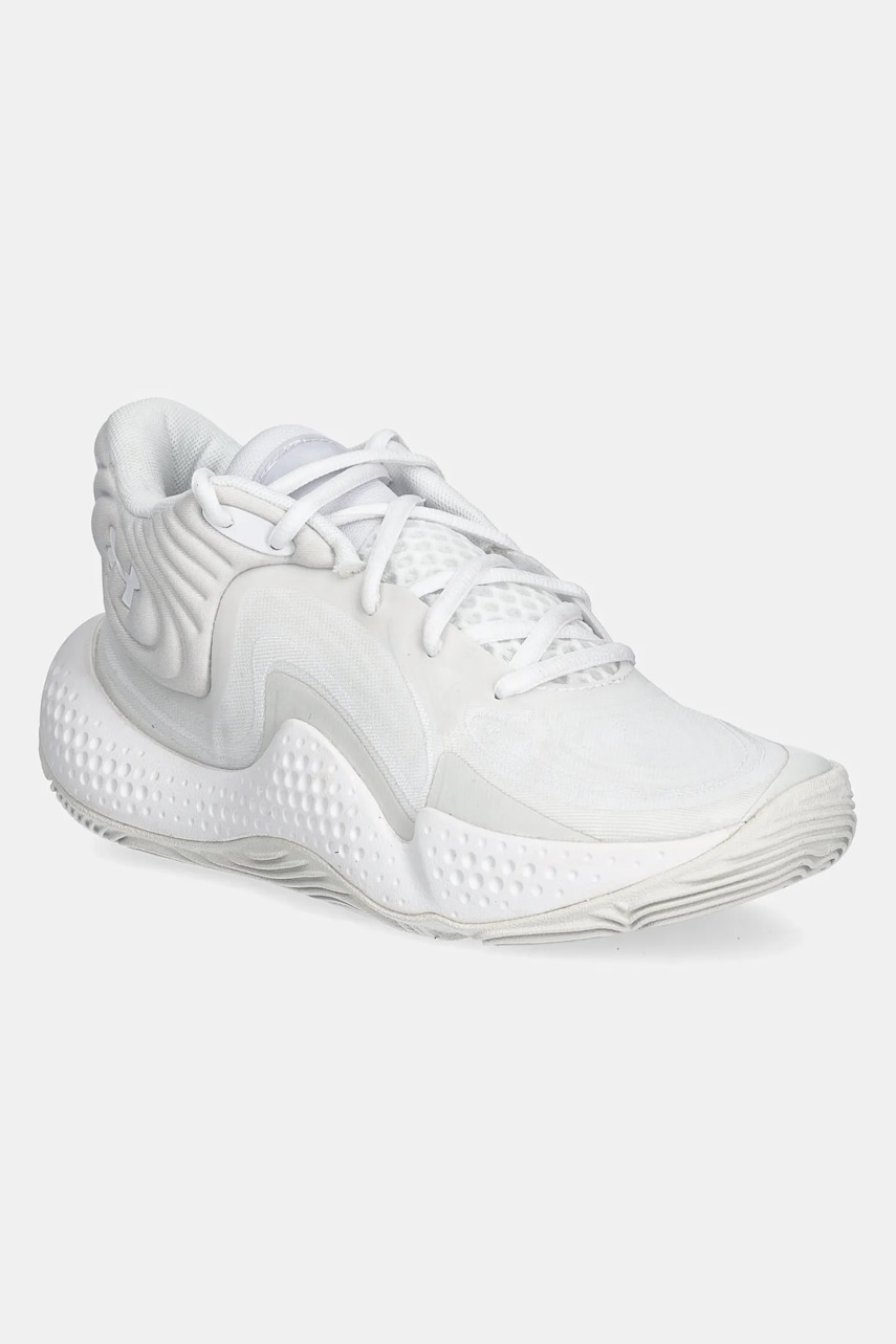 Under Armour pantofi de basketball Spawn 6 Mid culoarea alb, 3027647