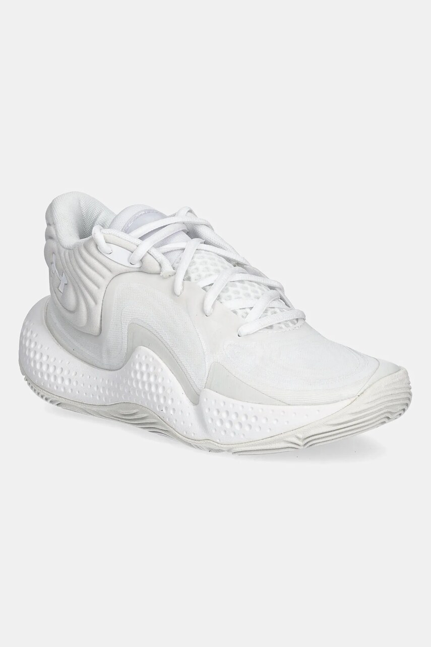 Under Armour pantofi de basketball Spawn 6 Mid culoarea alb, 3027647
