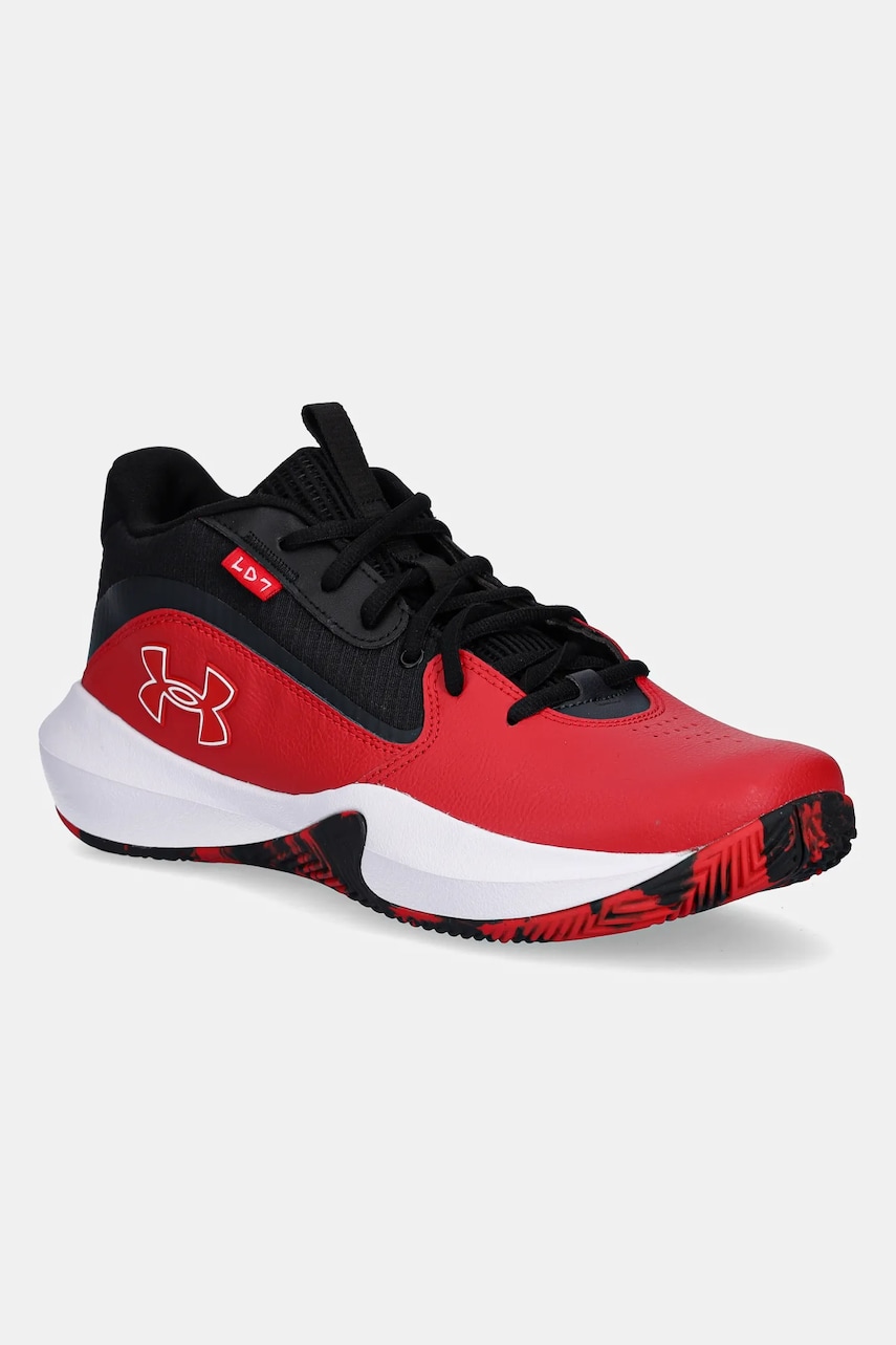 Levně Basketbalové boty Under Armour Lockdown 7 červená barva, 3028512