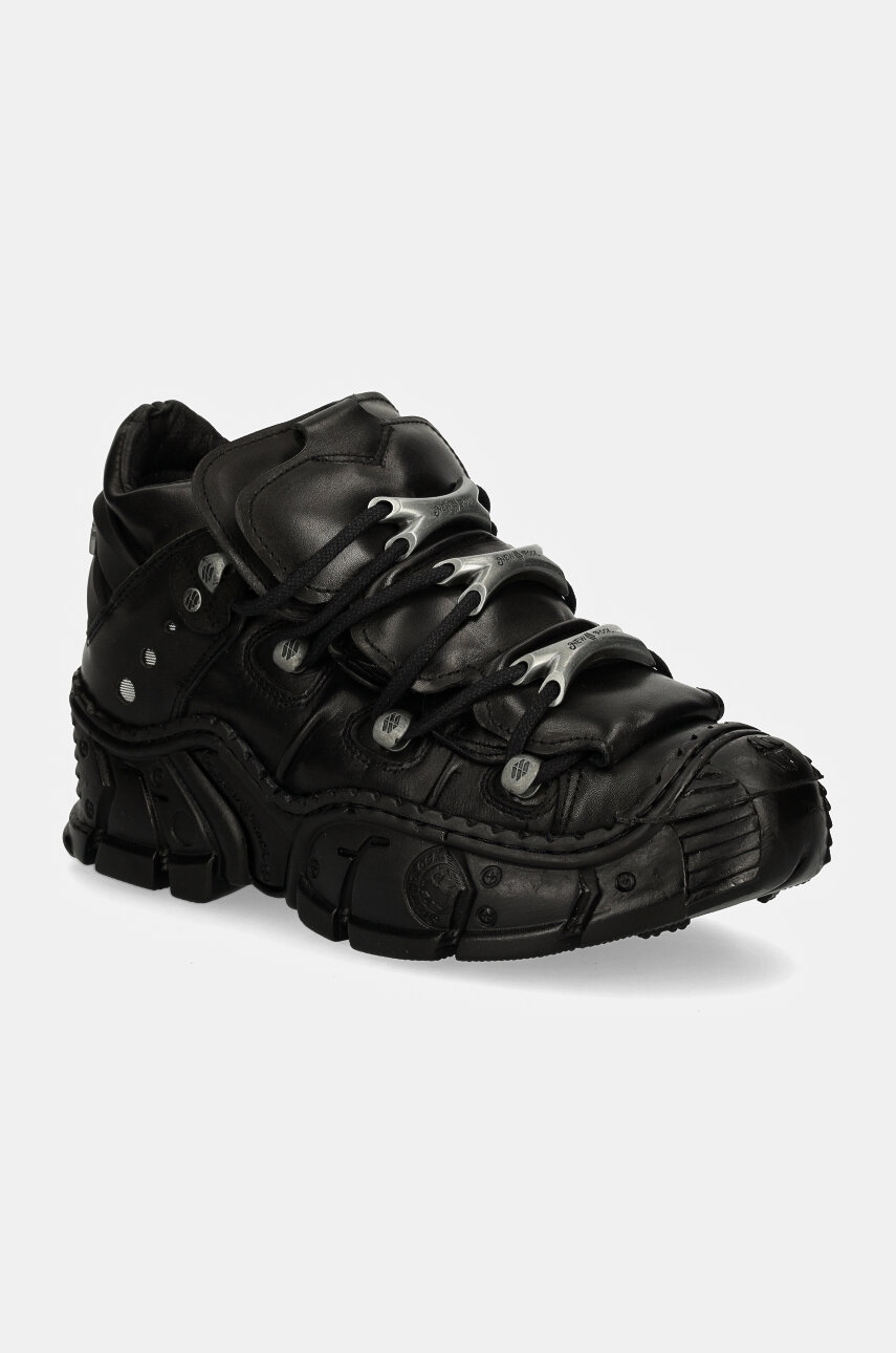 New Rock sneakers din piele CRUST NEGRO + LUXOR NEGRO + IMPACT NEGRO culoarea negru, M-IMPACT016-C11