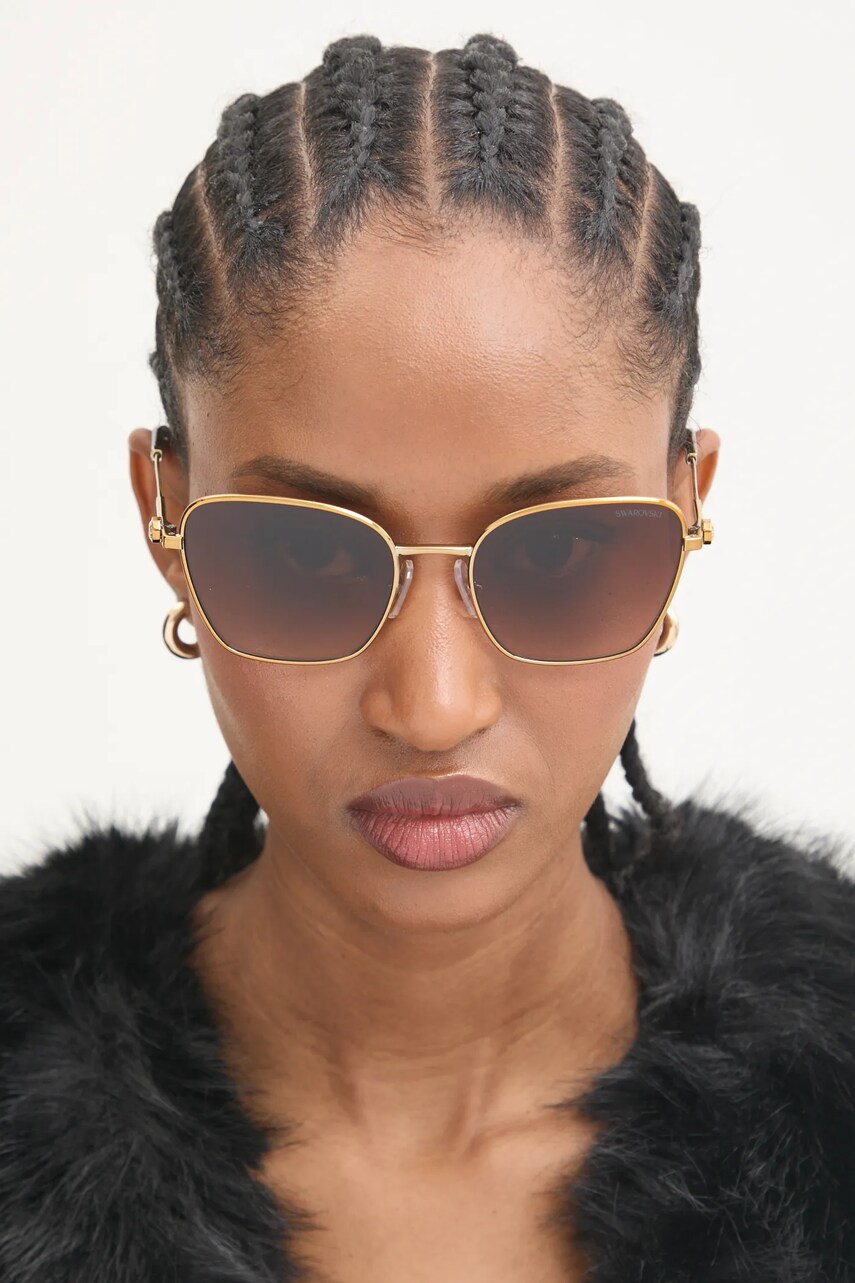 Swarovski ochelari de soare MILLENIA femei, culoarea maro, 5706557