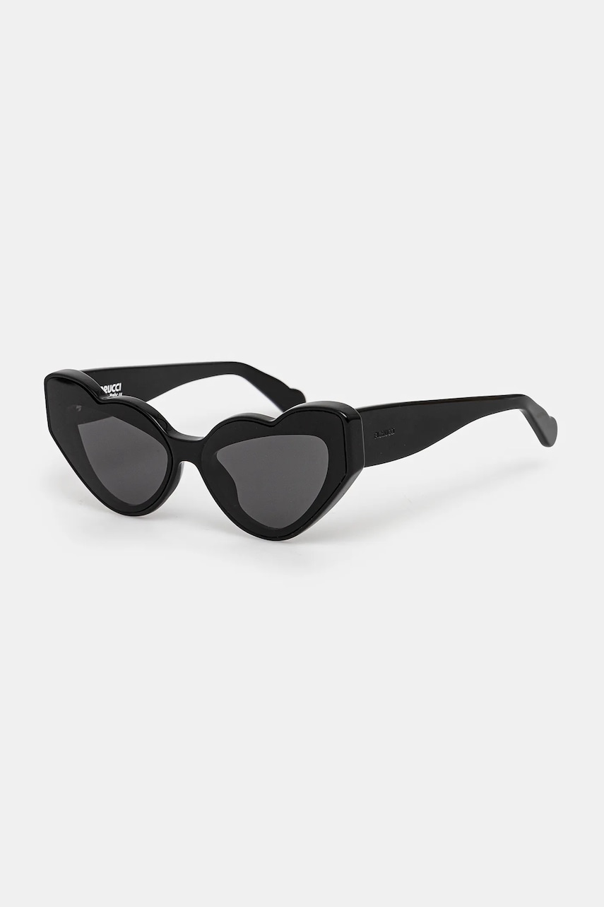 Fiorucci ochelari de soare Heart femei, culoarea negru, U01FPASU133AC03BK01 Fiorucci ochelari de soare Heart femei, culoarea negru, U01FPASU133AC03BK01