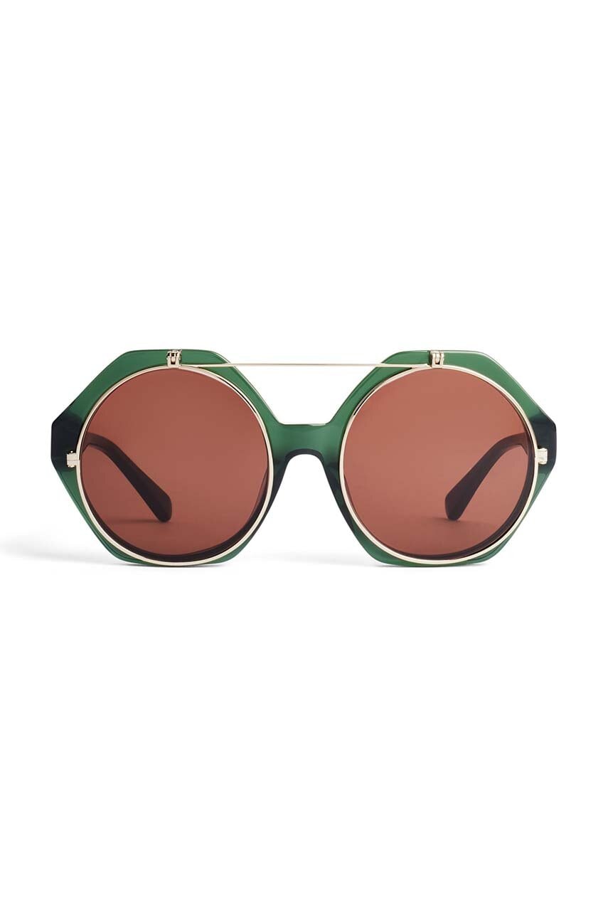 Mini Rodini ochelari de soare copii culoarea verde Mini Rodini ochelari de soare copii culoarea verde