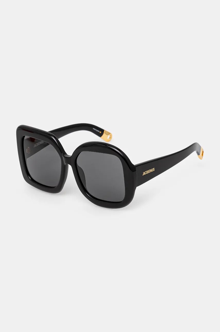 Jacquemus ochelari de soare CARRE ROND 2 culoarea negru, JAC10C1SUN
