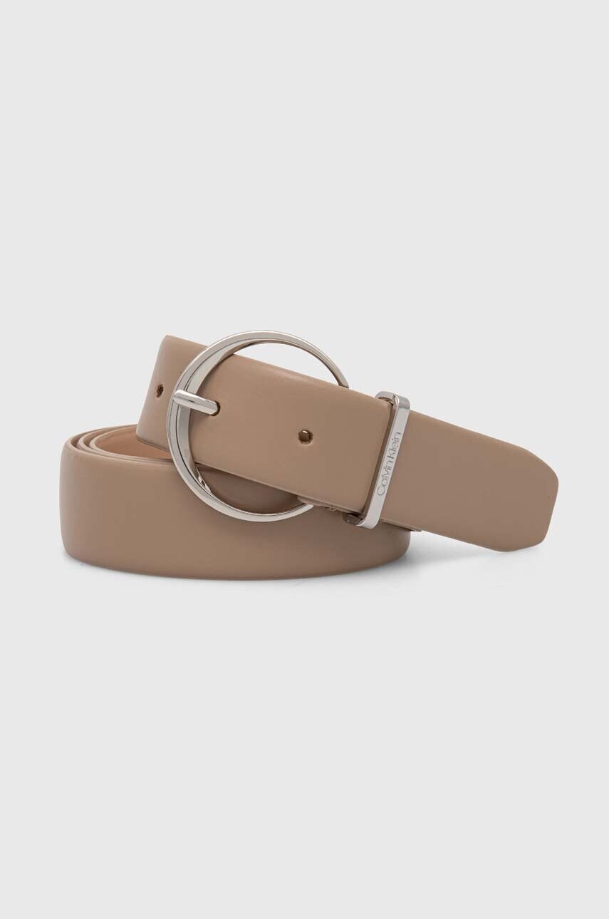 

Кожен колан Calvin Klein дамски в бежово K60K612212, Бежов