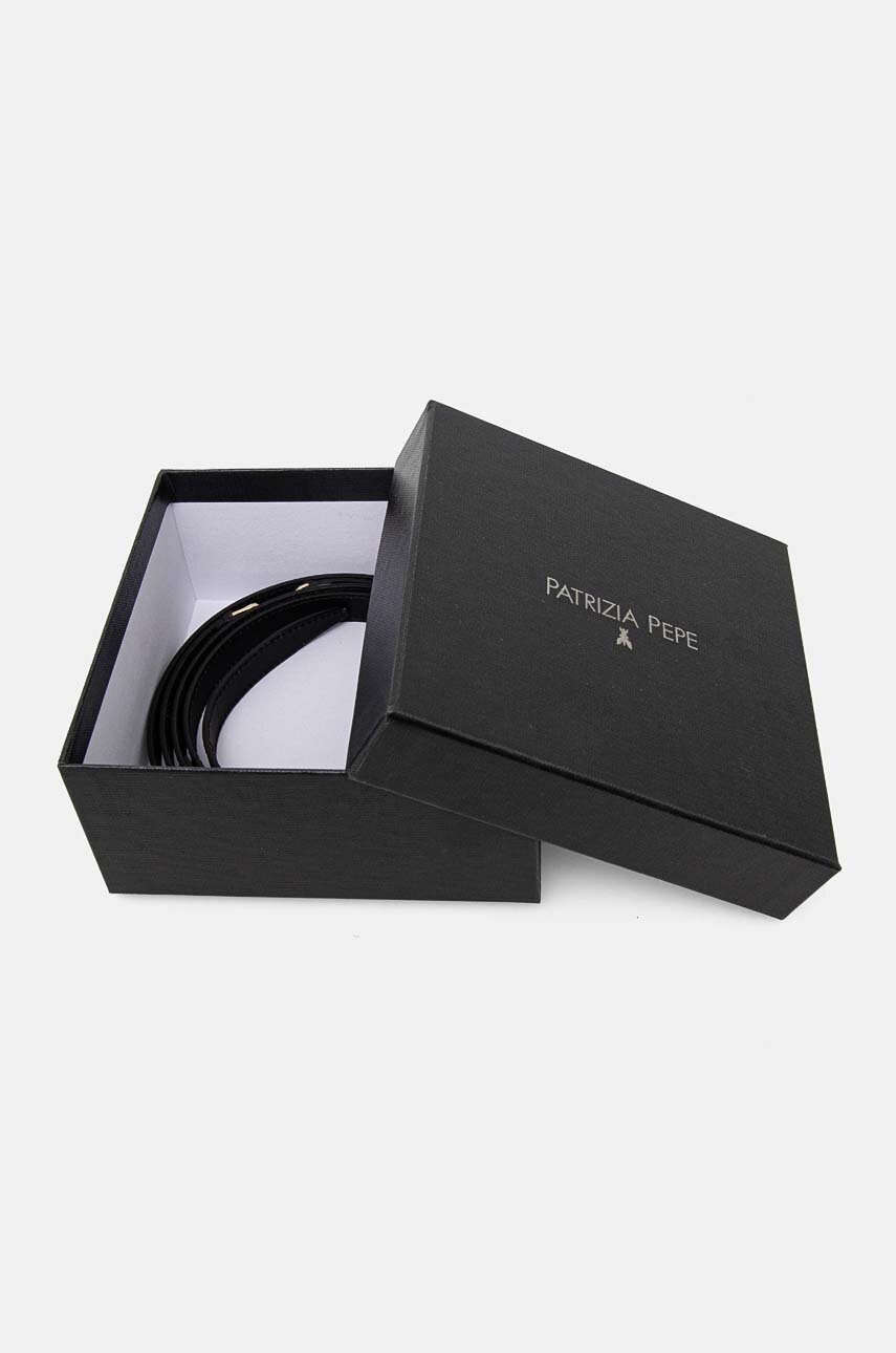 Δερμάτινη ζώνη Patrizia Pepe χρώμα: μαύρο, 8W0039 L048 φωτογραφία