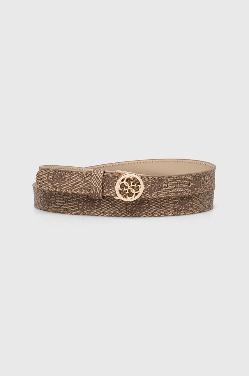 Levně Pásek Guess NOELLE dámský, béžová barva, BW9161 P4320