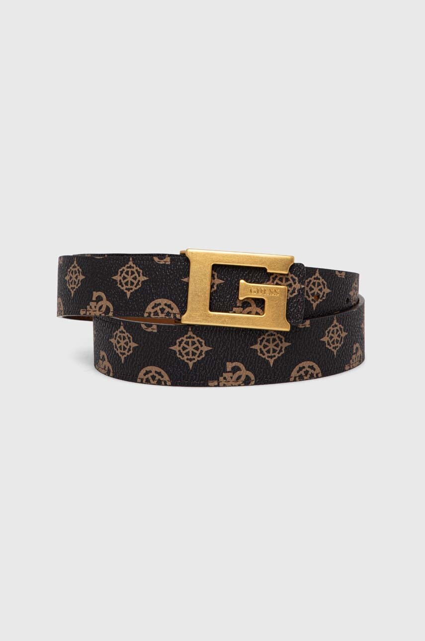 Levně Oboustranný pásek Guess KUBA dámský, hnědá barva, BW9154 P4330