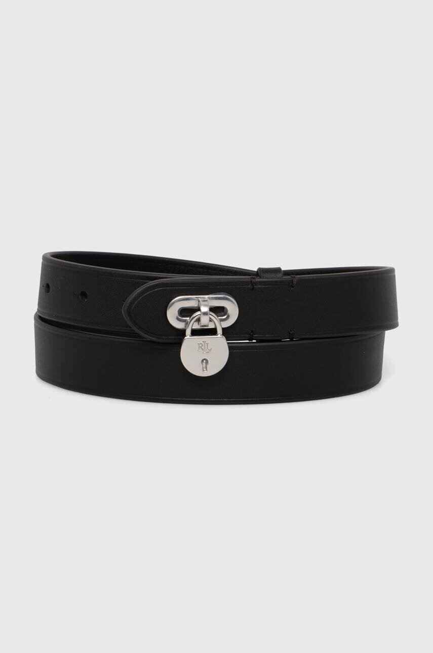 

Кожен колан Lauren Ralph Lauren дамски в черно 412920812, Черен