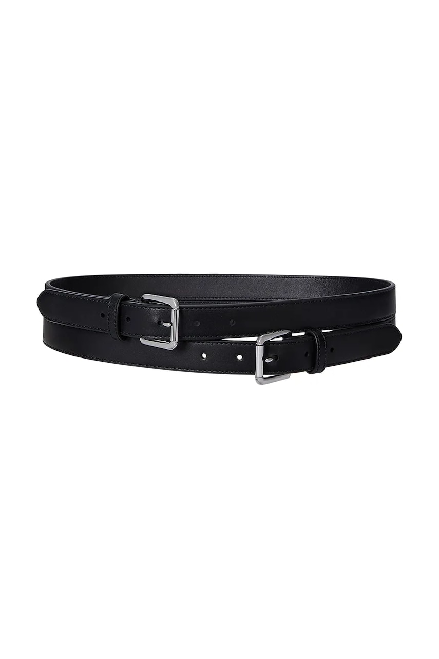 Levně Kožený pásek Lauren Ralph Lauren dámský, černá barva, 412936524