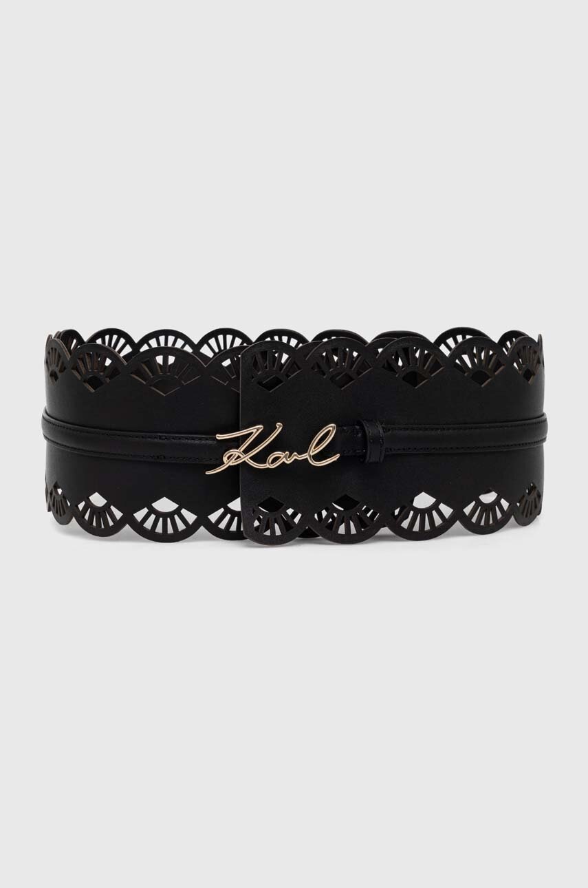 

Кожен колан Karl Lagerfeld дамски в черно 245W3106, Черен