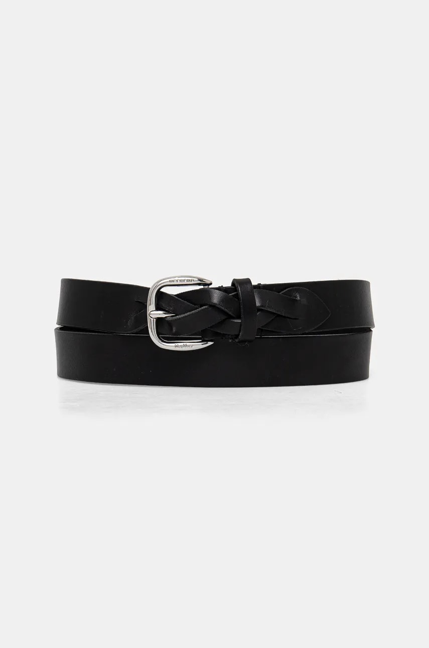Levně Kožený pásek Weekend Max Mara dámský, černá barva, 2425506025600