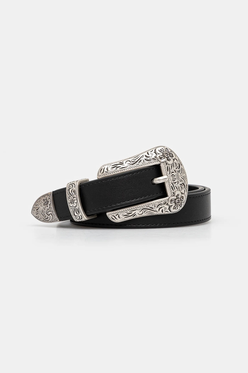 Kenzo curea de piele 20 mm Western Belt femei, culoarea negru, FE68CE042L25.99