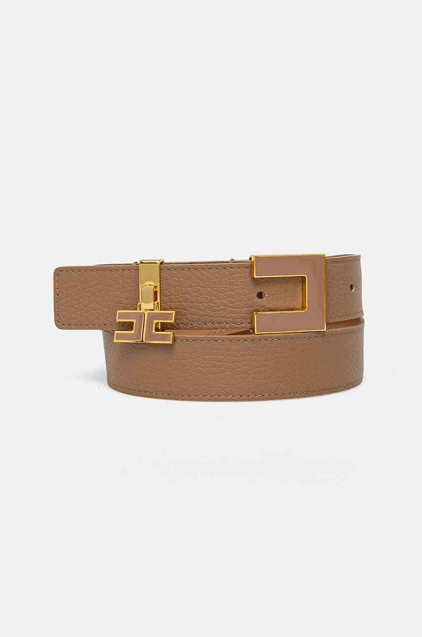Elisabetta Franchi curea de piele femei, culoarea bej, CT11S47E2