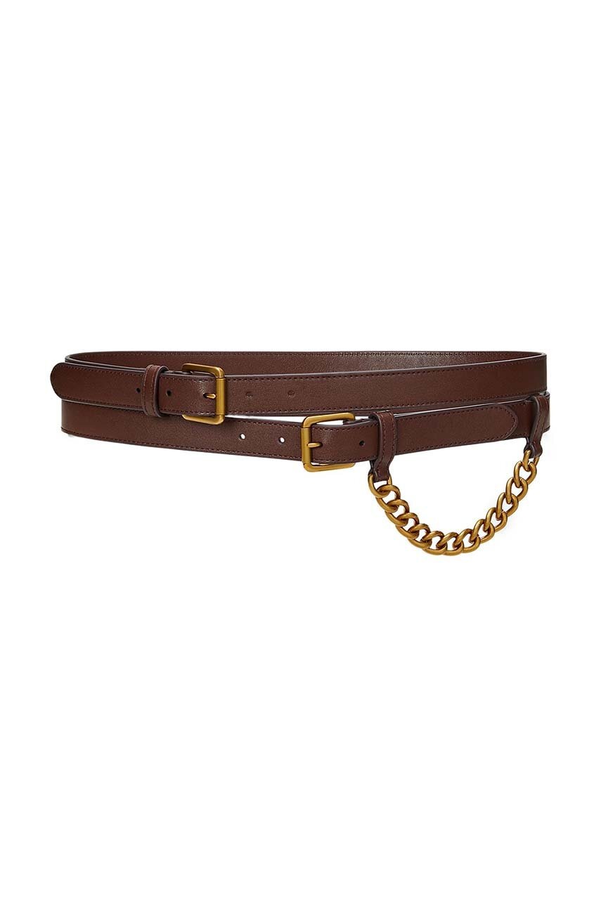 

Кожен колан Lauren Ralph Lauren дамски в кафяво 412951728, Кафяв