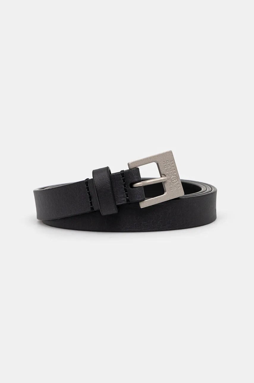 MM6 Maison Margiela curea de piele femei, culoarea negru, SA5TP0012.P7179
