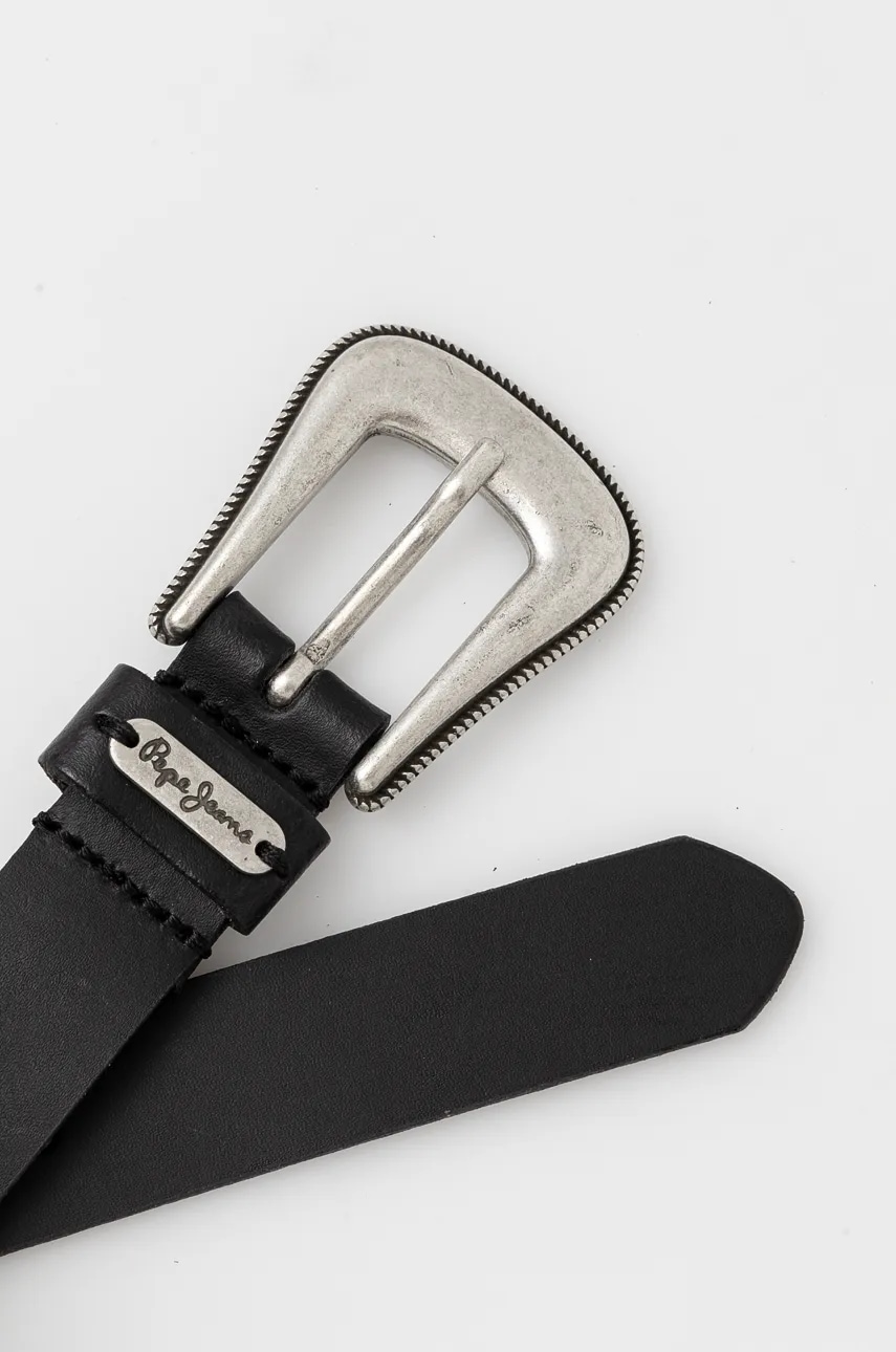 Кожаный ремень Pepe Jeans MILDRED BELT женский цвет чёрный PL020852 Кожаный ремень Pepe Jeans MILDRED BELT женский цвет чёрный PL020852