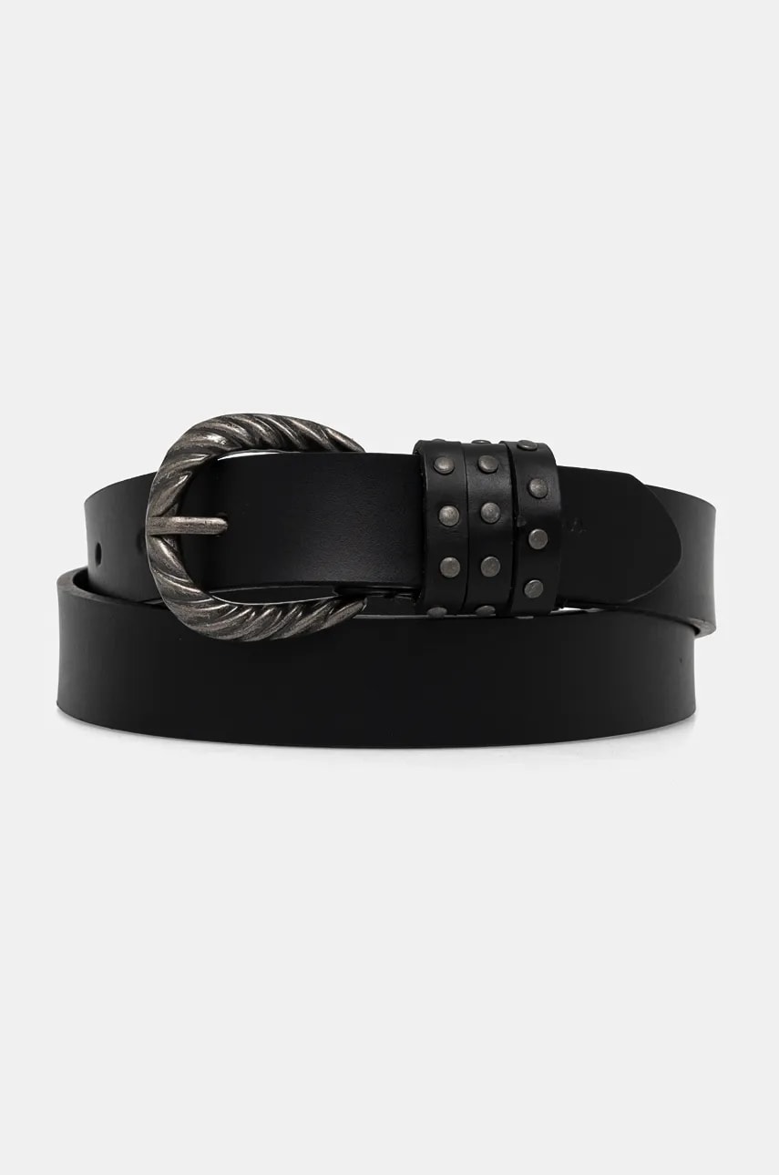 Pepe Jeans curea de piele HALSEY BELT femei, culoarea negru, PL020856 Pepe Jeans curea de piele HALSEY BELT femei, culoarea negru, PL020856