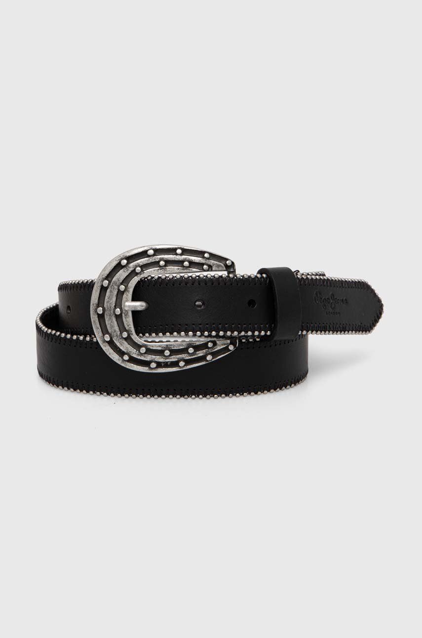 Pepe Jeans curea REIGN BELT femei, culoarea negru, PL020857