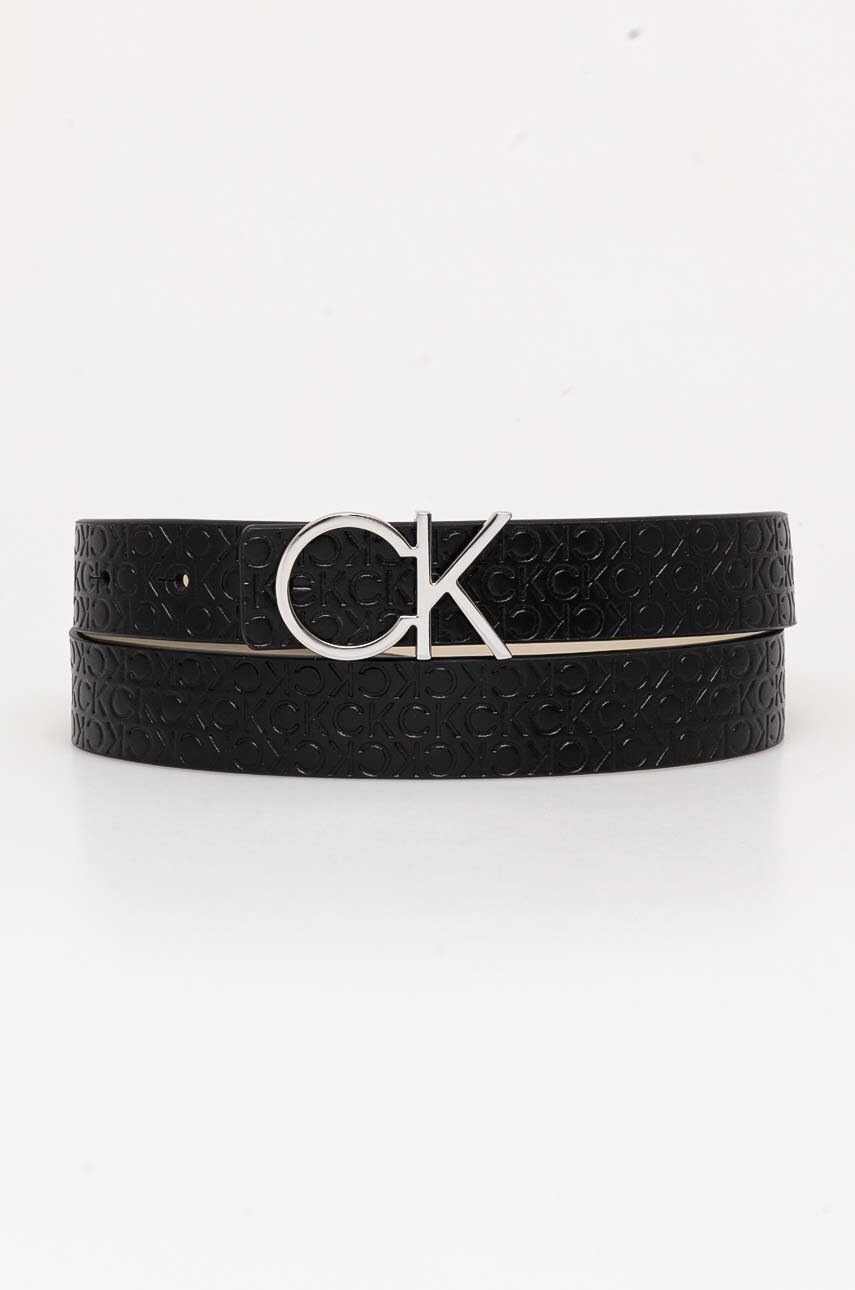 

Кожен колан с две лица Calvin Klein дамски в черно K60K612397, Черен