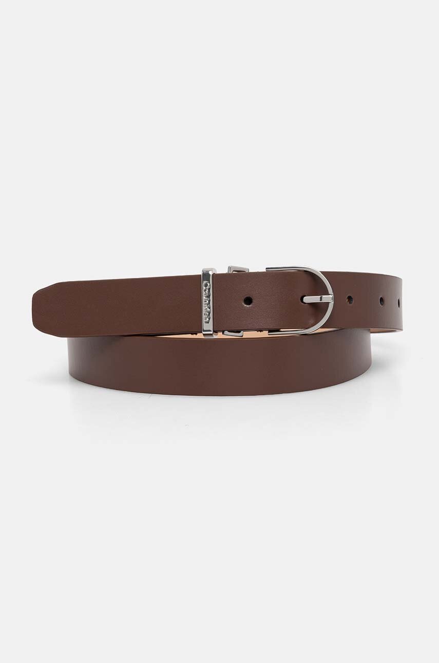 

Кожен колан Calvin Klein дамски в кафяво K60K612909, Кафяв