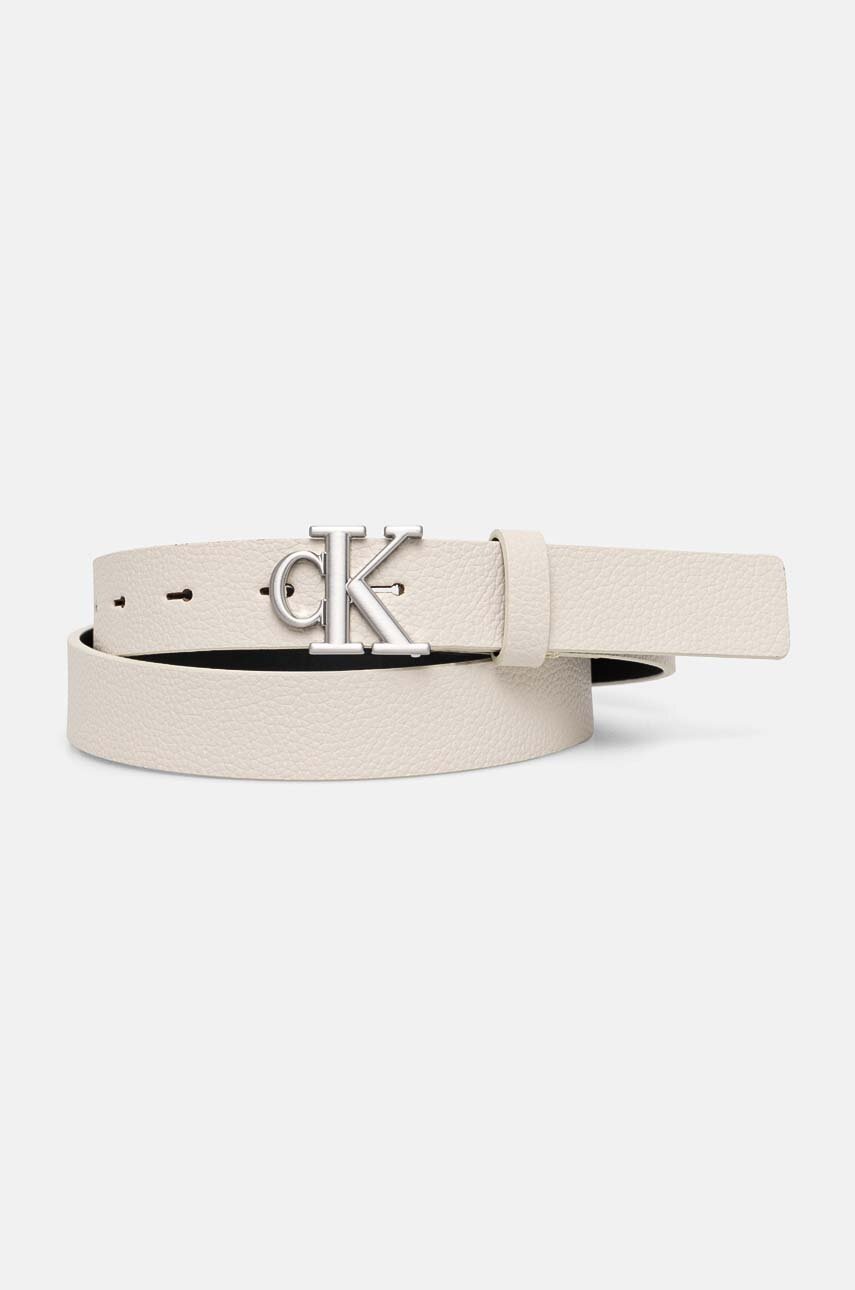 

Кожен колан Calvin Klein Jeans дамски в бежово K60K612285, Бежов