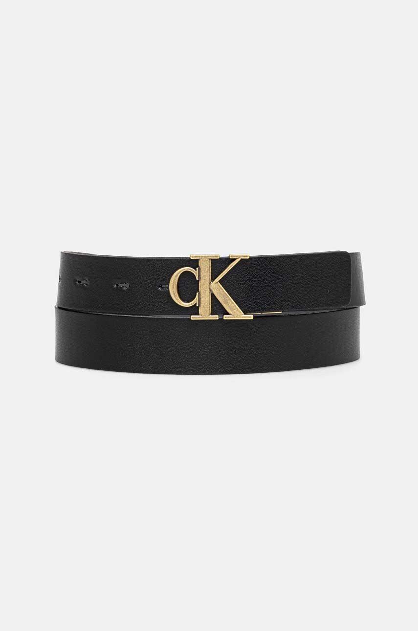 

Кожен колан с две лица Calvin Klein Jeans дамски в черно K60K612288, Черен