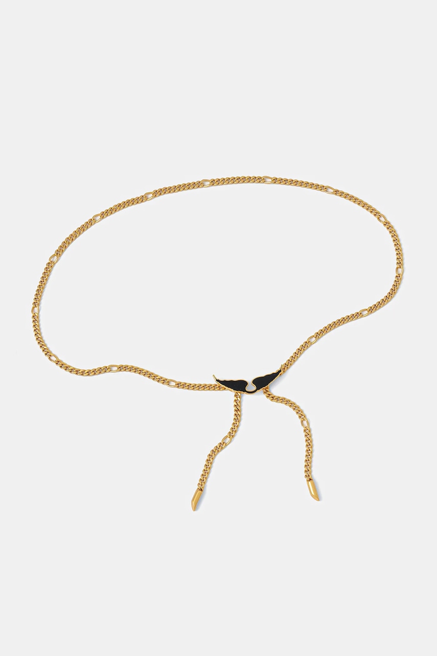 Levně Pásek ZADIG&VOLTAIRE dámský, zlatá barva, LWBT00301