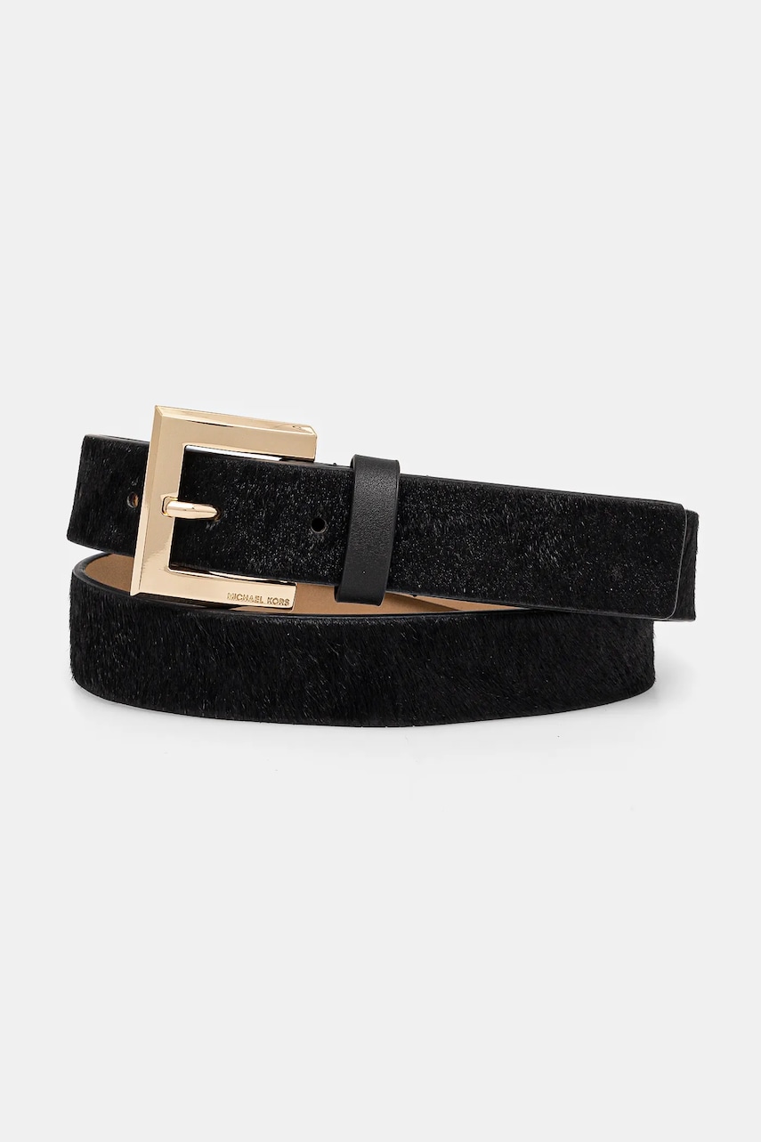 Levně Kožený pásek MICHAEL Michael Kors dámský, černá barva, 559120