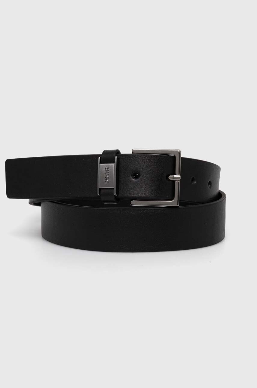 HUGO curea de piele barbati, culoarea negru, 50522504
