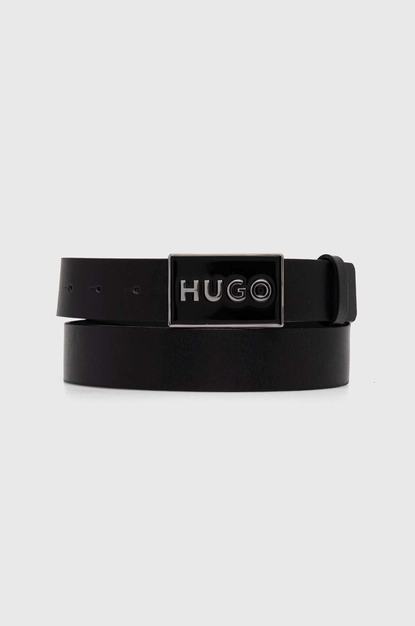 

Кожен колан HUGO мъжки в черно 50522861, Черен