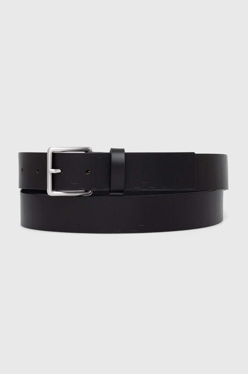Armani Exchange curea de piele barbati, culoarea negru, 951415 4F896